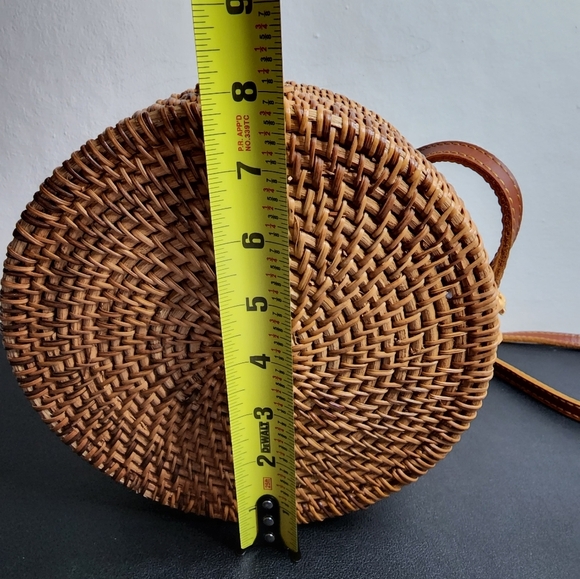 Brown Woven Round Crossbody Bag - Picture 5 of 5